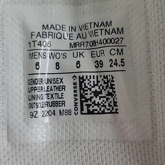 Converse All Star White Leather High Top Sneakers Women's Size 8 - Picture 11 of 11